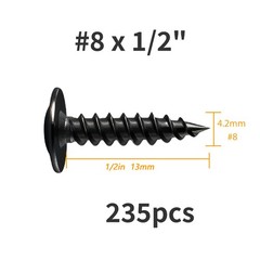 #8 Phillips Wafer Head Self Tapping Screws Wood Screw Black Phosphate Truss Head