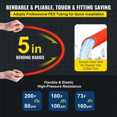 Oxygen Barrier 1/2 Inch 300 Feet Tube Coil EVOH PEX-B Pipe, for Residential , Re