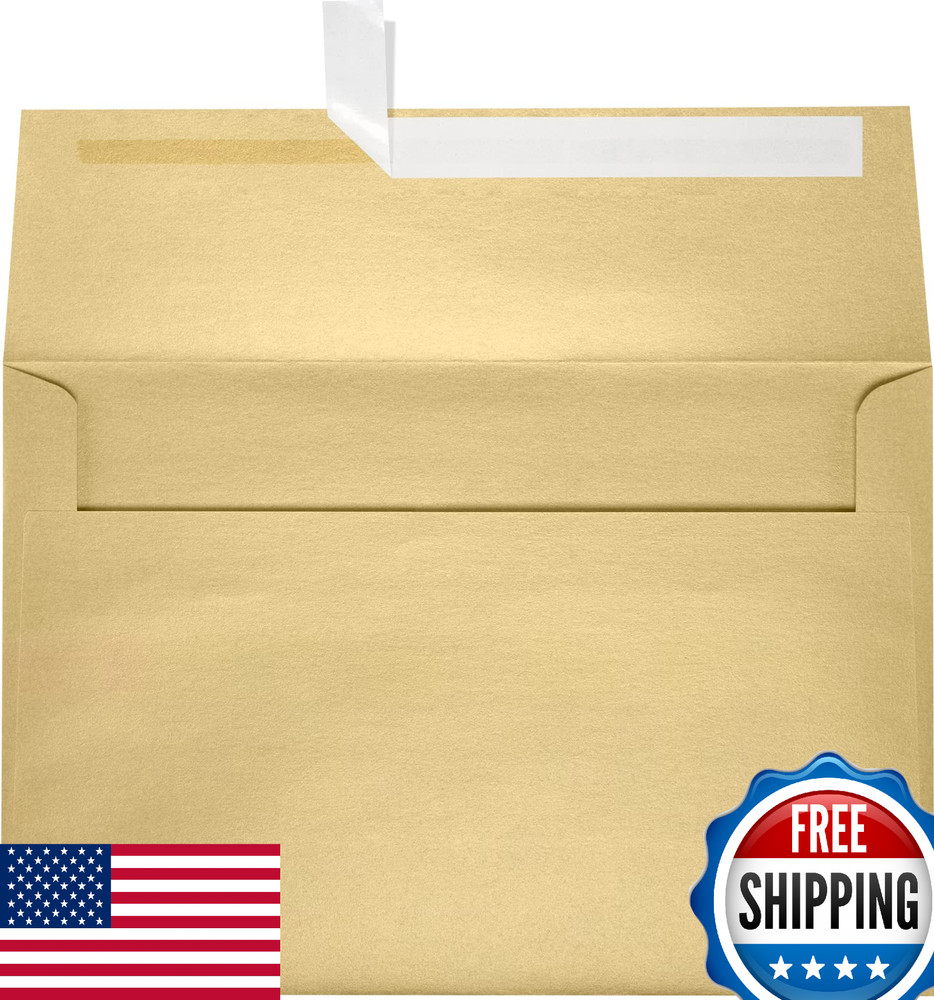LUXPaper A10 Invitation Envelopes Peel & Press 6×9.5 Blonde Metallic 80lb Text 5