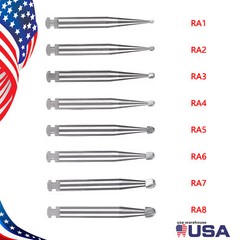 8 Types Dental Round Carbide Bur for Slow Speed Latch Type RA 1 – RA 8 Burs