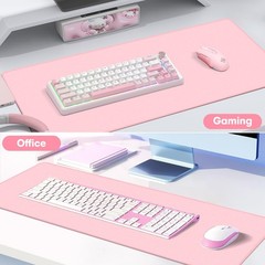 GIRPKPAD Pink Large Mouse Pad with Superior 31.5 x 11.8 x 0.3 inches,