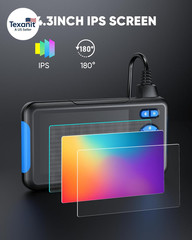 Endoscope Camera with Light, Dual Lens 1080P Industrial Borescope with 8 LED Lig