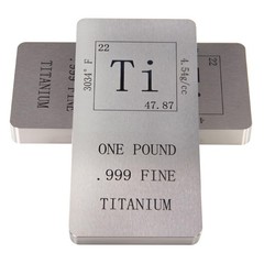 Pure Titanium Bar 1 Pound. 999 Fine Periodic Table Design Ti 1 Pound, silver