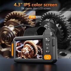 Dual Lens Endoscope Camera with Light 1080P HD Borescope, IP67 Waterproof Camera
