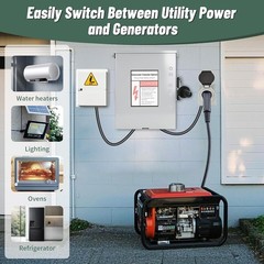 200-Amp, 3 Pole 120 V/240 V Generator Transfer Switch, 48,000 W Manual Transfer
