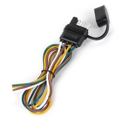 25 Inch 4-Way 4 Prong Trailer Wiring Harness Plug Male End Replacement Connector