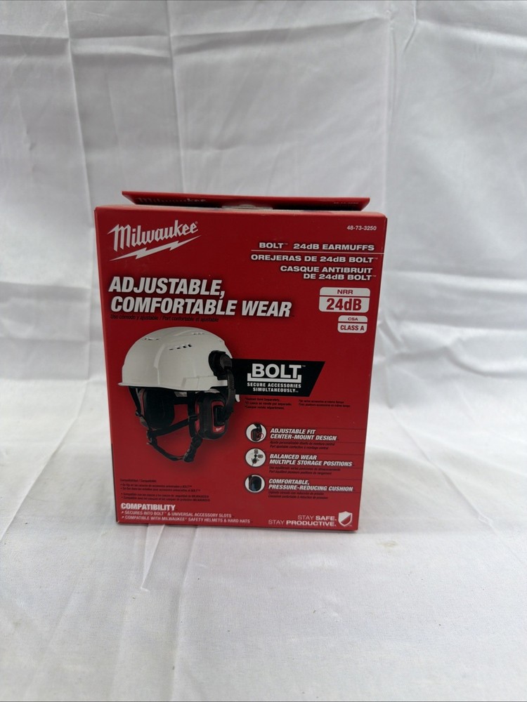 MILWAUKEE – 24dB EARMUFFS 48-73-3250 BOLT Adjustable Comfortable – NEW IN BOX