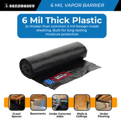 6 Mil Black Vapor Barrier – Polyethylene Visqueen (USA Made) – Sandbaggy