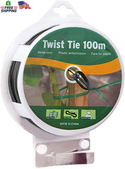 Twist Tie, 328 Feet (100M),Black Cable Ties with Cutter, Black Twist Ties，Garden