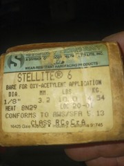 Stellite 6 Tig Welding Rod 1/8″ diameter 14 inches long, five (5) rod bundle.