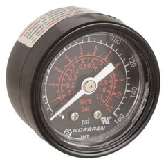 Norgren 18-013-212 Pressure Gauge 1/8″ NPT Black 0-160 PSI 2″ Diameter