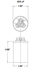 6Pcs Dual Run AC Capacitor 45+5 MFD µF 370-440VAC 50/60Hz 5% HVAC