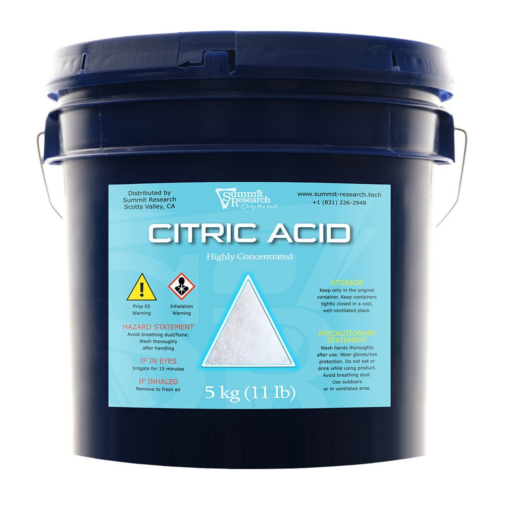 Summit Research Citric Acid Granules. 5KG. Food & Laboratory Grade Media