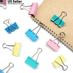Ykimok Large Binder Clips, 1.6 inch, 24 Pack, Colored