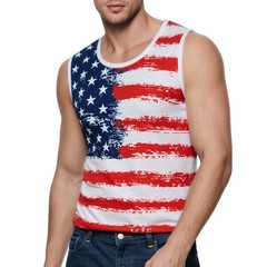 Dzmdip Mens American Flag Tank Tops Patriotic Gym Muscle Sleeveless Shirts