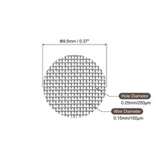 Pack of 60 Pipe Screen Stainless Steel Screens 3/8 Inch 9.5mm Diameter