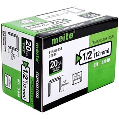 meite 20GA 1/2-Inch Crown Stainless Steel Upholstery Staples Anti-Rust, 5000 Pcs