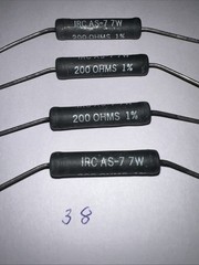 200 Ohm 7 Watt Resistors 1% Tol New Lot of 4 By IRC. IRC AS-7