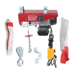 440 LBS/200 KG Miniature Electric Hoist Crane Winch w/ Wired Remote Control 510W