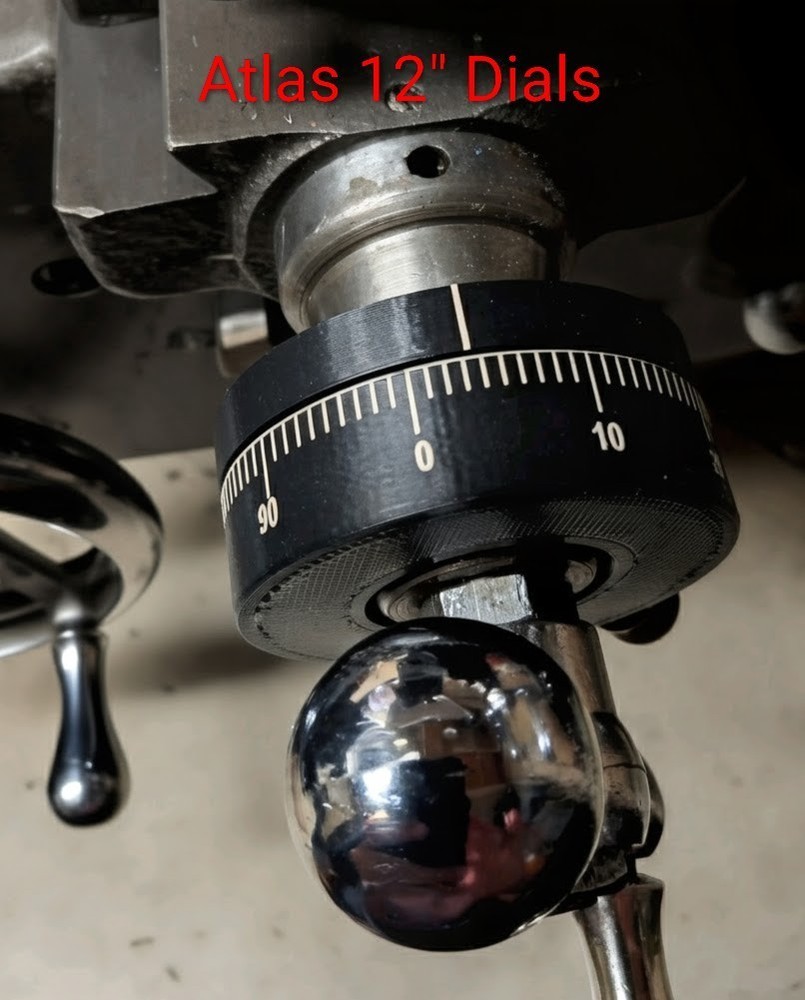 Craftsman Atlas 12″ lathe Cross Feed Large dial 0-100 (Fits over ~1.0 dial)