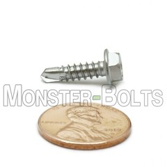 #8 Stainless Steel Self-Drilling Sheet Metal / TEK Screws, Hex Washer Head 410