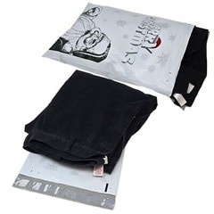 10×13 Merry Christmas from Santa Poly Mailers, Graphite Art Flat Self Seal Shir