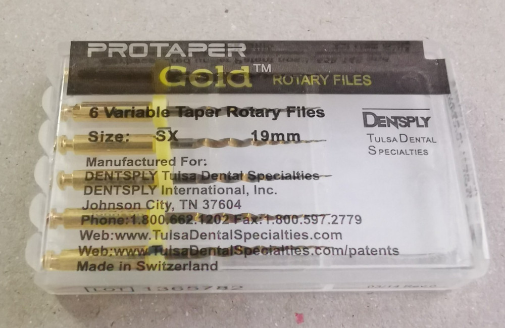 Protaper Gold Rotary Files SX 19MM Dentsply Tulsa Assorted Endodontics 12Pack