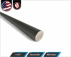 1-1/2″ Metal Round Bar – Mild steel – Round Metal Stock -12″ Length (1-ft)