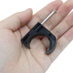 50 PCS 1″ Half Clamp Fixture Black J-Hook with Nail J Clamps For 1″ PEX Tubing/P