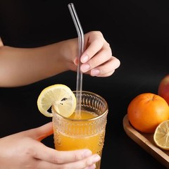 Reusable Long Glass Straws, 12 inch x 8mm Extra 12″x8mm, Clear