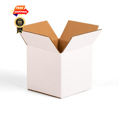 Jiazalpak 6x6x6 inch Shipping Boxes, 6-inch White Small Inches,