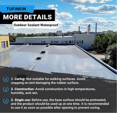Rubber Liquid Waterproof Sealant, TUFINEIN 53oz/1.5kg Neutral Gray Quick Drying