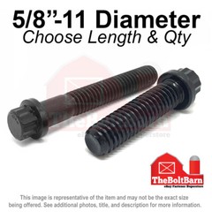 5/8″-11 Coarse 12-Point Flange Screws Alloy Steel Black (Pick Length & Qty)