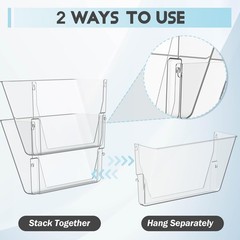 Clear Acrylic Single Pocket, Plastic Hanging Wall Mount File Holder for Offic…