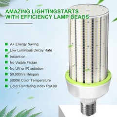 (2-Pack) 480V LED Corn Light 200W (800w HID MH HPS Eq.) Warehouse High Bay Bulb