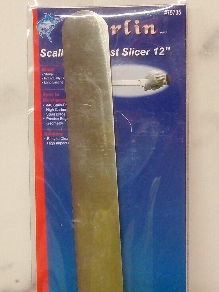 ROAST SLICER/Marlin Scalloped /High Carbon Steel 12″ Blade 75735 Chef Grade Qty