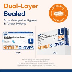 Supmedic Medical Nitrile Exam Gloves, Latex-Free, Blue, 100 Pcs (Large)