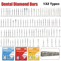 100 Types Dental FG Diamond Burs For High Speed Handpiece Friction Grip 50pcs