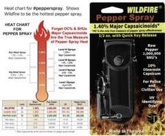 Wildfire Pepper Spray QUICK RELEASE KEYCHAIN 1. 4 1/2 oz Defense LEATHERETTE Dye