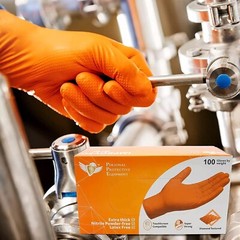 S&G Orange Diamond Nitrile Gloves Powder Latex Free 8 Mil 1000pcs M/L/XL