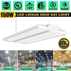 LED Linear High Bay Shop Light Dimmable 150W 22500LM Commercial Warehouse Lamp