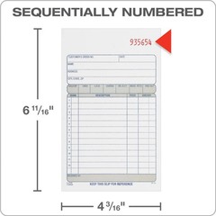 Sales Order Book, 2-Part, Carbonless, White/Canary, 4-3/16 x 7-3/16 Inches, 50 S