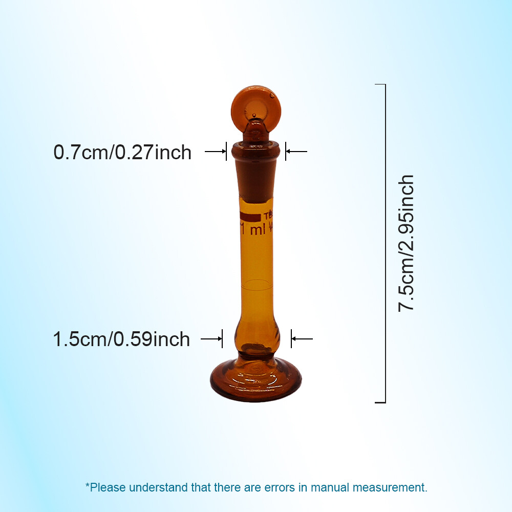 1pcs 1/2/5/10/25/50/100/200/500/ Glass Lab Brown Volumetric Flask With Stopper