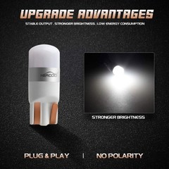 T10 White LED License Plate Light Bulbs 1-3030-SMD Compatible with Super Duty Ra