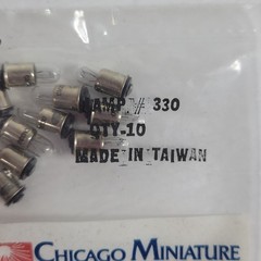 10-Pack Chicago Miniature 330 Miniature Light BULB Lamp 14.0V .08A