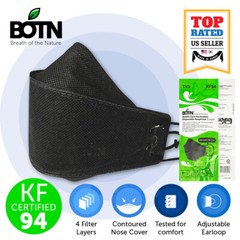 2 PCS BOTN KF94 BLACK Protective Face Mask Adult Made in Korea KFDA Approved