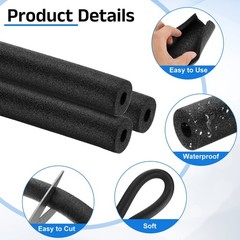 5 Pcs 0.2 Inch 3.3 Feet Pipe Insulation Foam Tube OD 0.59″