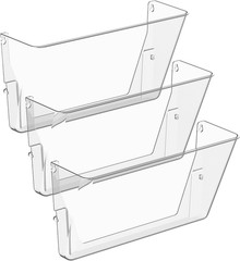 3 Pack Clear Acrylic Single Pocket, Plastic Hanging Wall Mount File Holder for O