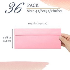 Colored Business Envelopes 36 Pack 4.125×9.5