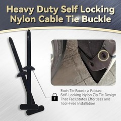 Black Universal Nylon Cable Tie Buckle Heavy Duty Self-Locking Universal Zip T